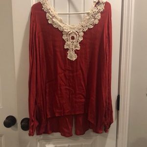 High low crochet top